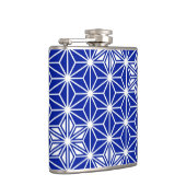 Japans Asanoha-patroon - kobaltblauw Heupfles (Rechts)