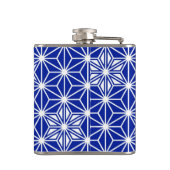 Japans Asanoha-patroon - kobaltblauw Heupfles (Achterkant)