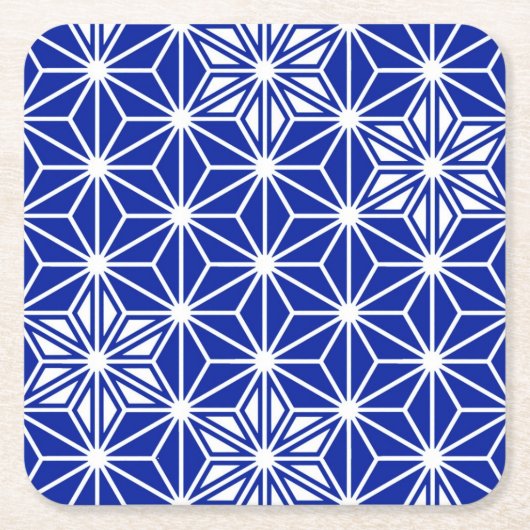 Japans Asanoha-patroon - kobaltblauw Kartonnen Onderzetters (Voorkant)