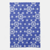 Japans Asanoha-patroon - kobaltblauw Theedoek (Verticaal)