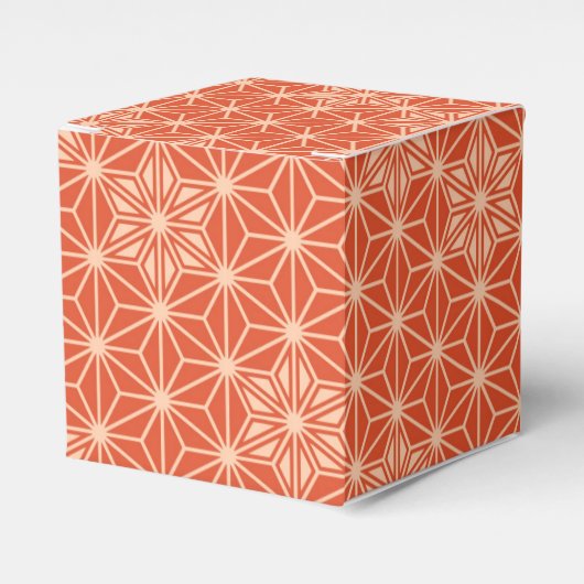 Japans Asanoha-patroon - koraal oranje Bedankdoosjes (Voorkant Zijde)
