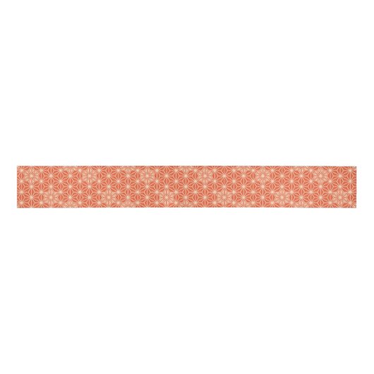 Japans Asanoha-patroon - koraal oranje Grosgrain Lint (Voorkant)