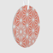 Japans Asanoha-patroon - koraalroze Ornament (voorkant)
