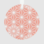 Japans Asanoha-patroon - koraalroze Ornament (achterkant)