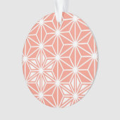 Japans Asanoha-patroon - koraalroze Ornament (voorkant)