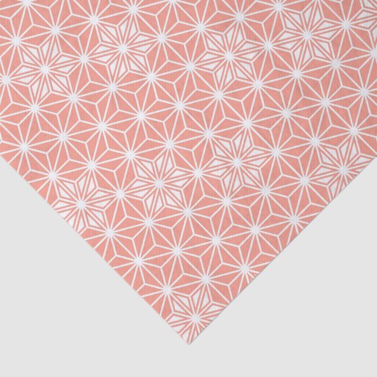 Japans Asanoha-patroon - koraalroze Tissuepapier (Detail)