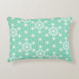 Japans Asanoha-patroon - lichte aqua Decoratief Kussen