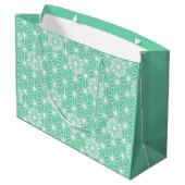 Japans Asanoha-patroon - lichte aqua Large Cadeautasje (Achterkant Gekanteld)
