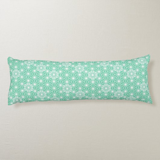 Japans Asanoha-patroon - lichte aqua Lichaamskussen (Achterkant)