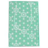 Japans Asanoha-patroon - lichte aqua Medium Cadeauzakje (Voorkant)