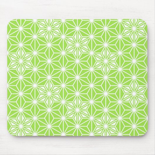 Japans Asanoha-patroon - lichte kalkgroen Muismat (Voorkant)