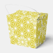 Japans Asanoha-patroon - mosterd goud en wit Bedankdoosjes (Achterkant)