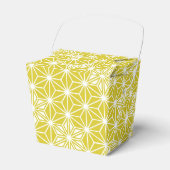 Japans Asanoha-patroon - mosterd goud en wit Bedankdoosjes (Voorkant Zijde)