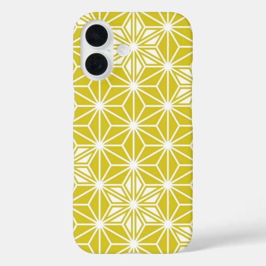 Japans Asanoha-patroon - mosterd goud en wit Case-Mate iPhone Case (Achterkant)