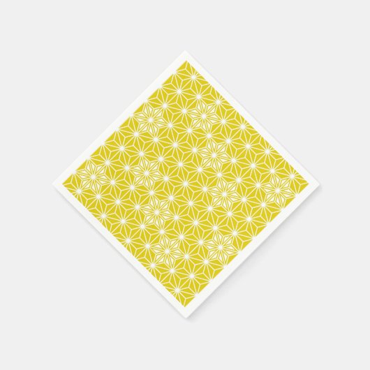 Japans Asanoha-patroon - mosterd goud en wit Servetten (Hoek)