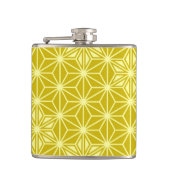 Japans Asanoha-patroon - mosterd goud Heupfles (Voorkant)