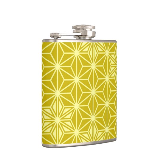 Japans Asanoha-patroon - mosterd goud Heupfles (Rechts)