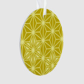 Japans Asanoha-patroon - mosterd goud Ornament (voorkant)