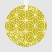 Japans Asanoha-patroon - mosterd goud Ornament (achterkant)