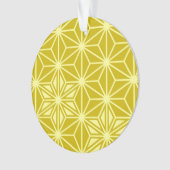 Japans Asanoha-patroon - mosterd goud Ornament (voorkant)