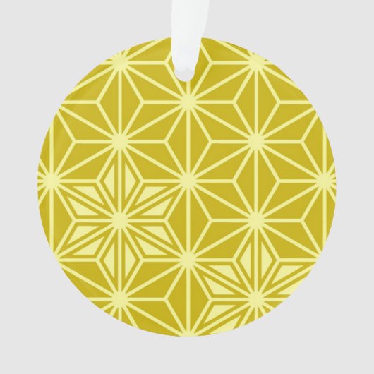 Japans Asanoha-patroon - mosterd goud Ornament (voorkant)