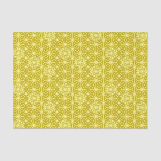 Japans Asanoha-patroon - mosterd goud Tissuepapier (Voorkant)