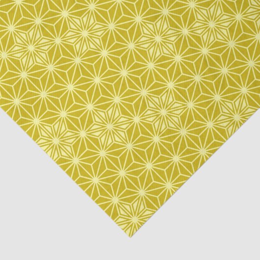 Japans Asanoha-patroon - mosterd goud Tissuepapier (Detail)