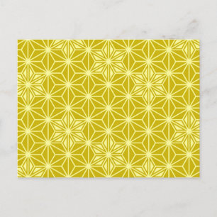 Japans Asanoha-patroon - mosterdgoud Briefkaart