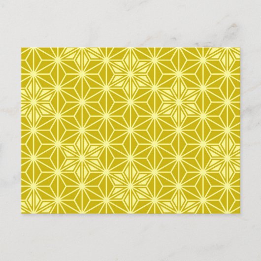 Japans Asanoha-patroon - mosterdgoud Briefkaart (Voorkant)