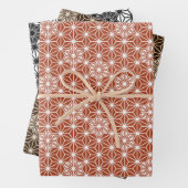 Japans Asanoha-patroon, neutraal Inpakpapier Vel (In situ)