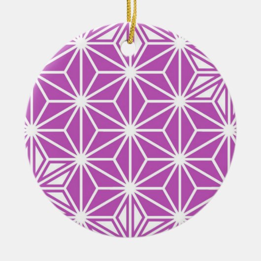 Japans Asanoha-patroon - orchidee Keramisch Ornament (Voorkant)
