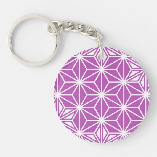 Japans Asanoha-patroon - orchidee Sleutelhanger (Voorkant)