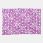 Japans Asanoha-patroon - orchidee Theedoek (Horizontaal)