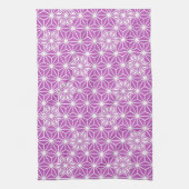 Japans Asanoha-patroon - orchidee Theedoek (Verticaal)