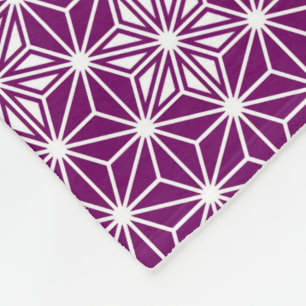 Japans Asanoha-patroon - paars van aubergineplant Fleece Deken