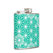 Japans Asanoha-patroon - paukblauw Heupfles (Rechts)