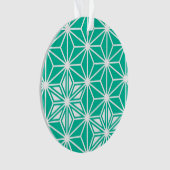 Japans Asanoha-patroon - paukblauw Ornament (voorkant)