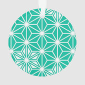 Japans Asanoha-patroon - paukblauw Ornament (achterkant)