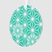 Japans Asanoha-patroon - paukblauw Ornament (voorkant)
