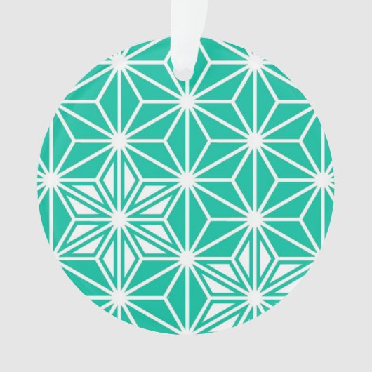 Japans Asanoha-patroon - paukblauw Ornament (voorkant)