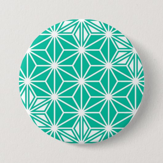 Japans Asanoha-patroon - paukblauw Ronde Button 7,6 Cm (Voorkant)