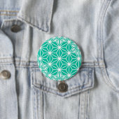 Japans Asanoha-patroon - paukblauw Ronde Button 7,6 Cm (In situ)