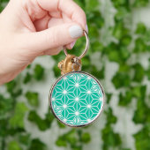 Japans Asanoha-patroon - paukblauw Sleutelhanger (Hand)