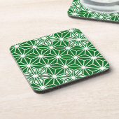 Japans Asanoha-patroon - pijngroen Bier Onderzetter (Linkerzijde)