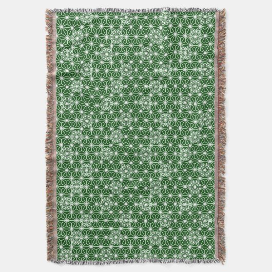 Japans Asanoha-patroon - pijngroen Deken (Voorkant Verticaal)