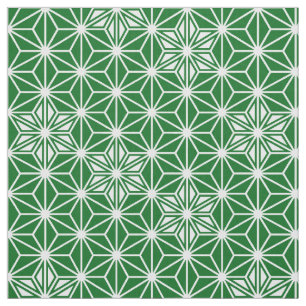Japans Asanoha-patroon - pijngroen Stof