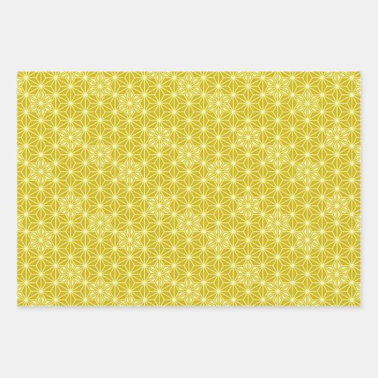 Japans Asanoha-patroon, rood, zwart/wit, goud  Inpakpapier Vel (Voorkant 3)