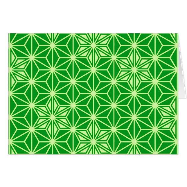 Japans Asanoha-patroon - smaragdgroen (Voorkant Horizontaal)