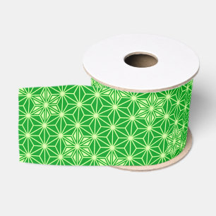 Japans Asanoha-patroon - smaragdgroen Grosgrain Lint