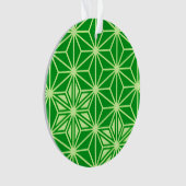 Japans Asanoha-patroon - smaragdgroen Ornament (voorkant)